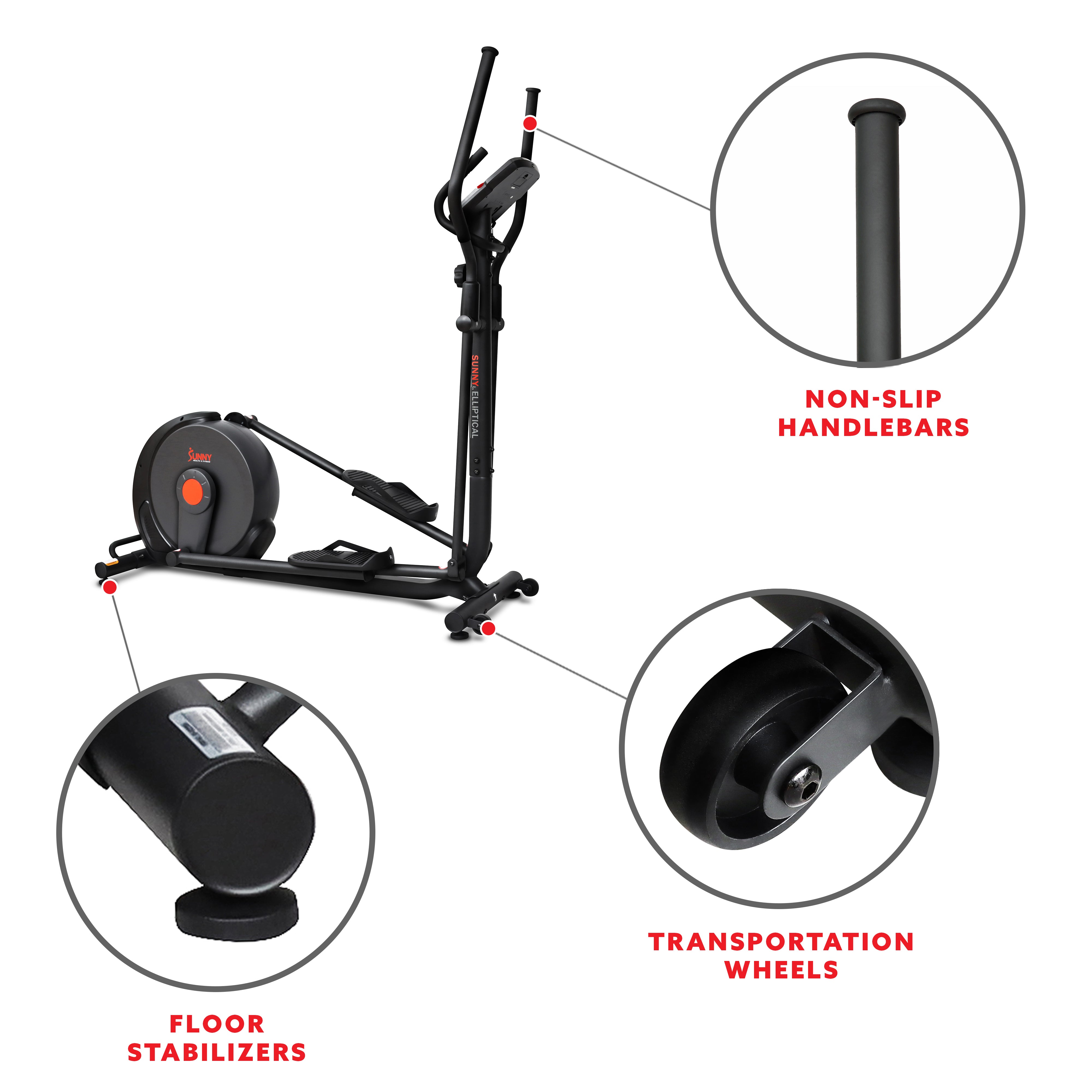 Power Stride Smart Magnetic Elliptical Machine with 18